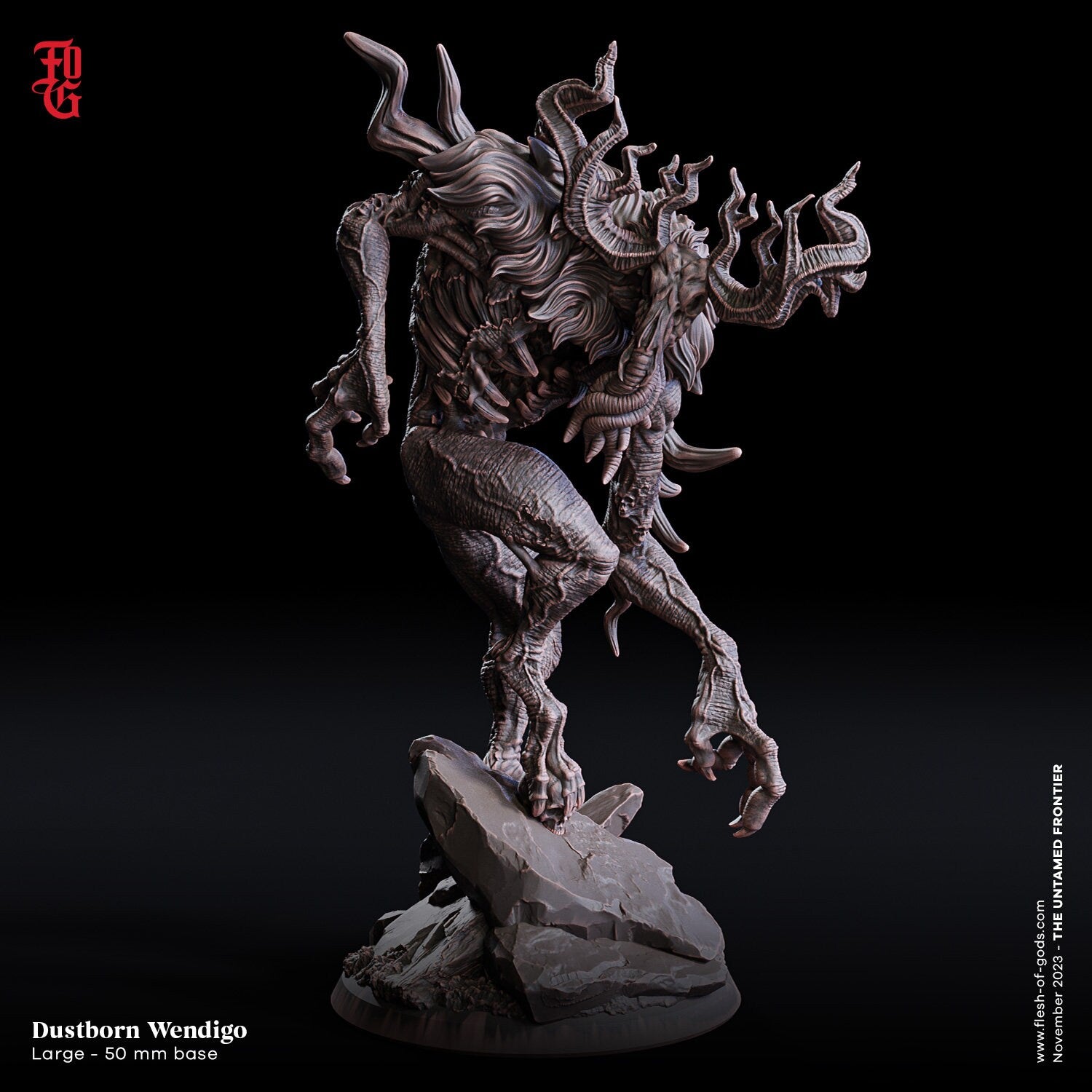 Dustborn Wendigo - The Untamed Frontier (sculpted by Flesh of Gods miniatures)