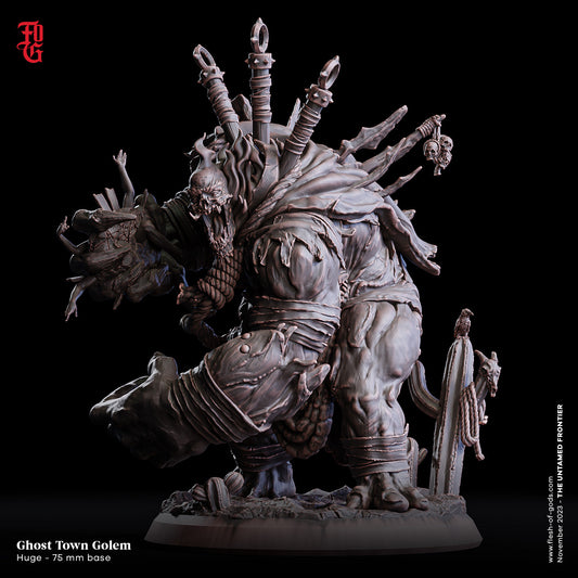 Ghost Town Golem - The Untamed Frontier (sculpted by Flesh of Gods miniatures)