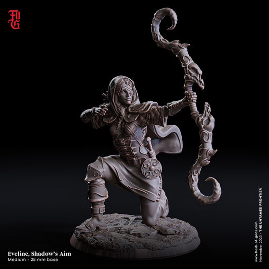 Evaline, Shadow's Aim - The Untamed Frontier (sculpted by Flesh of Gods miniatures)