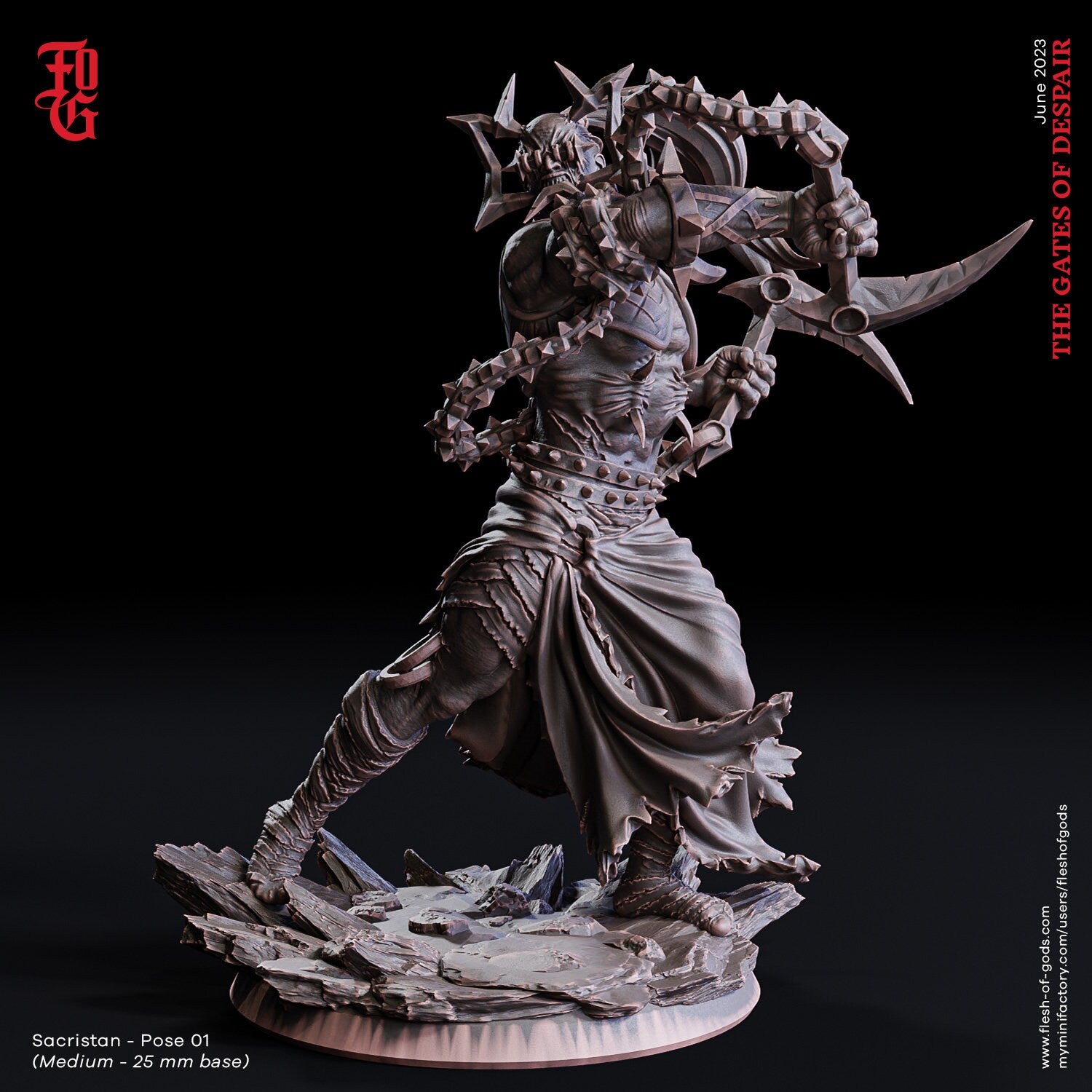 Sacristan 01 - The Gates of Despair (sculpted by Flesh of Gods miniatures)