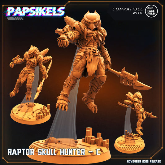 Raptor Skull Hunter C - Predator Fan Art (sculpted by Papsikels)