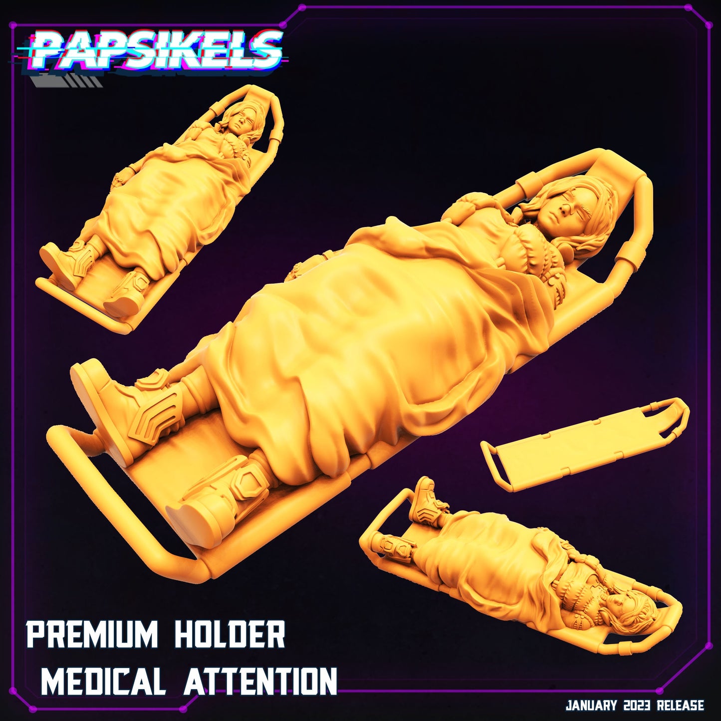 Premium Holder Medical Attention - Cyberpunk Miniature (sculpted by Papsikels)