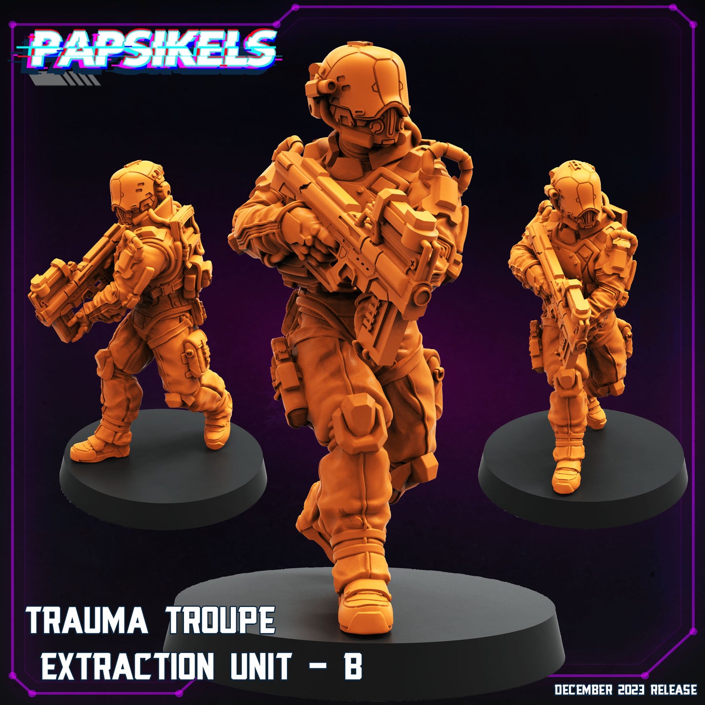 Trauma Troupe Extraction Unit B - Cyberpunk Miniature (sculpted by Papsikels)