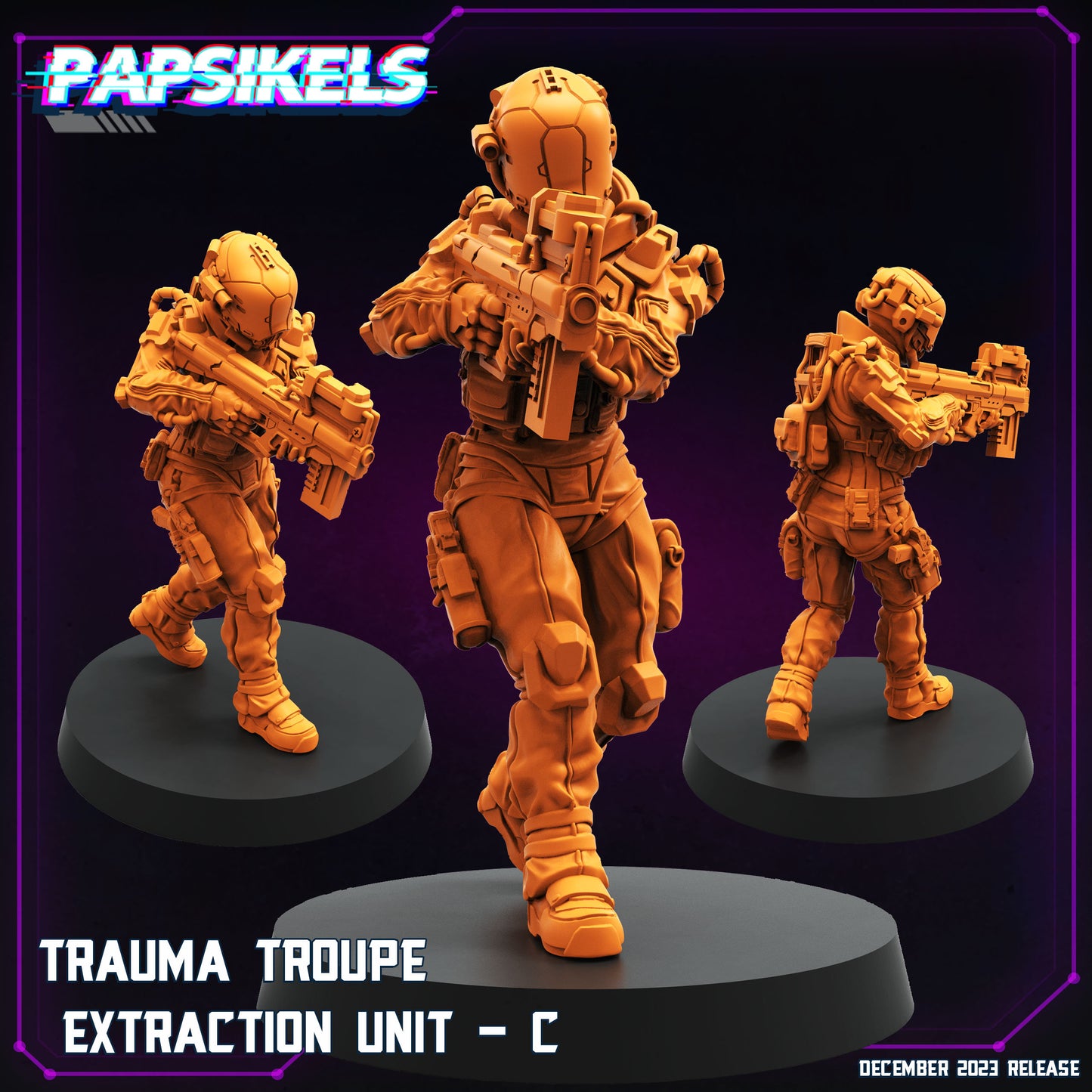 Trauma Troupe Extraction Unit C - Cyberpunk Miniature (sculpted by Papsikels)