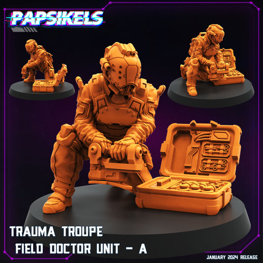 Trauma Troupe Field Doctor Unit A - Cyberpunk Miniature (sculpted by Papsikels)