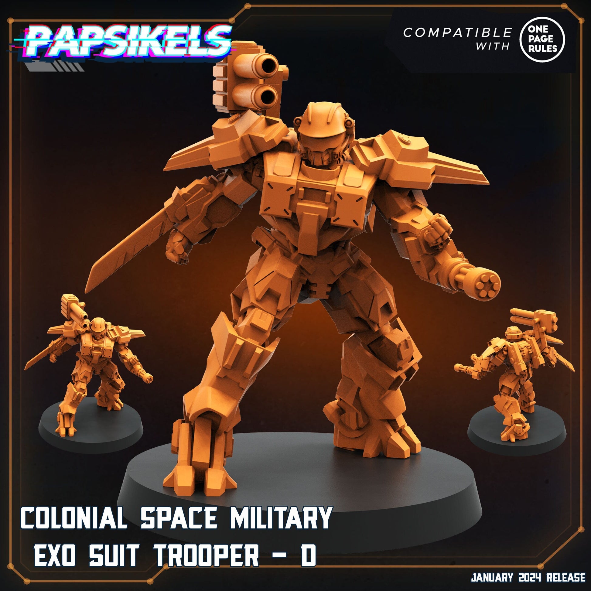 Colonial Space Military Exo Suit Trooper D (sculpted by Papsikels)