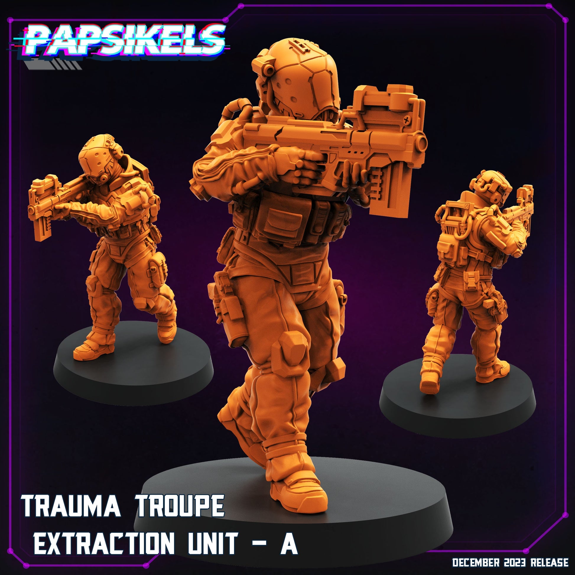 Trauma Troupe Extraction Unit A - Cyberpunk Miniature (sculpted by Papsikels)