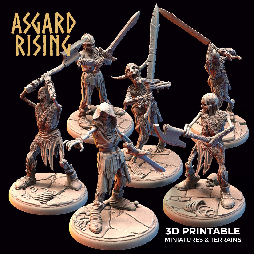 Draugr Skeleton Warriors (6) sculpted by Asgard Rising