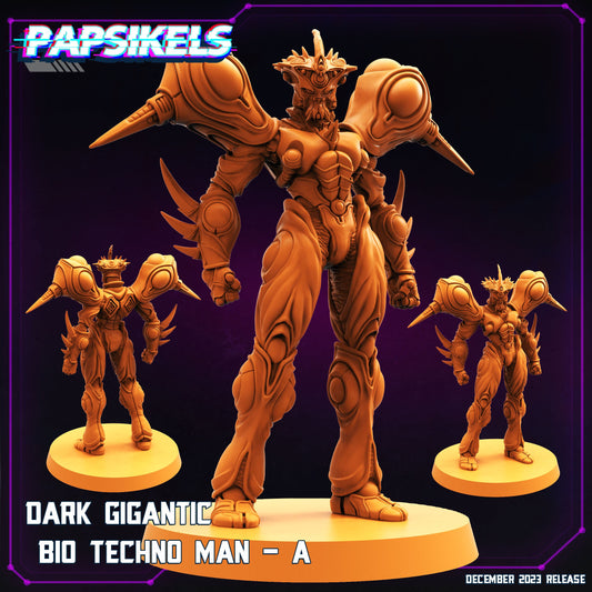 Dark Gigantic Bio Techno Man A - Cyberpunk Miniature (sculpted by Papsikels)