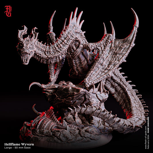 Hellflame Wyvern - Rage Unbound (sculpted by Flesh of Gods miniatures)