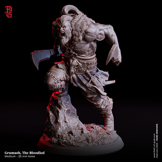 Grumash, The Bloodied - Rage Unbound (sculpted by Flesh of Gods miniatures)