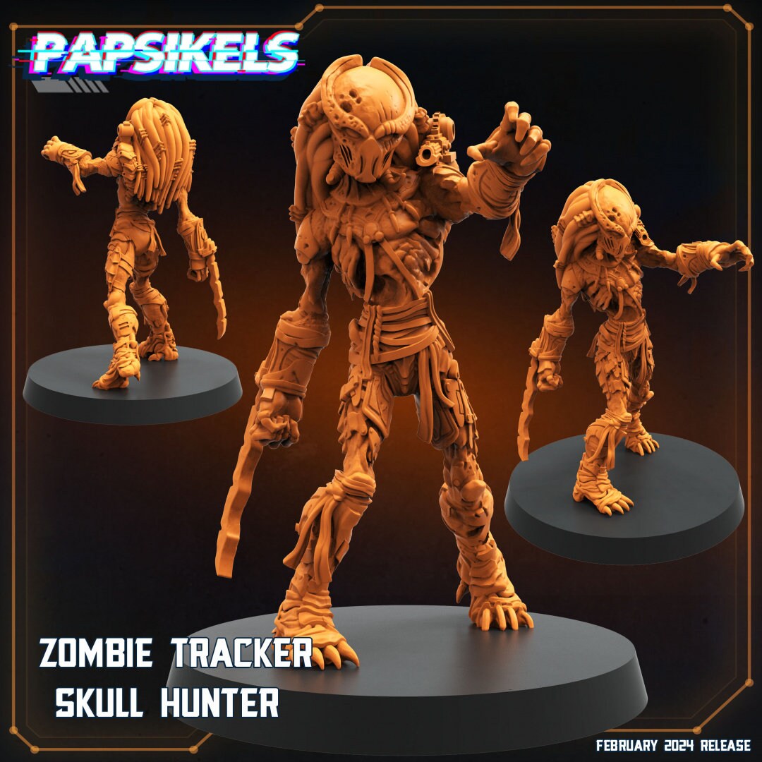 Zombie Tracker Skull Hunter - Predator Fan Art (sculpted by Papsikels)