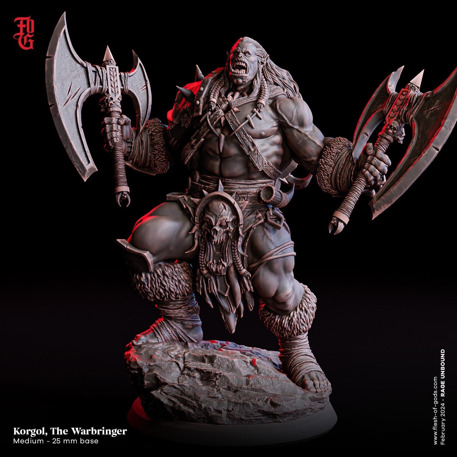 Korgol, The Warbringer - Rage Unbound (sculpted by Flesh of Gods miniatures)