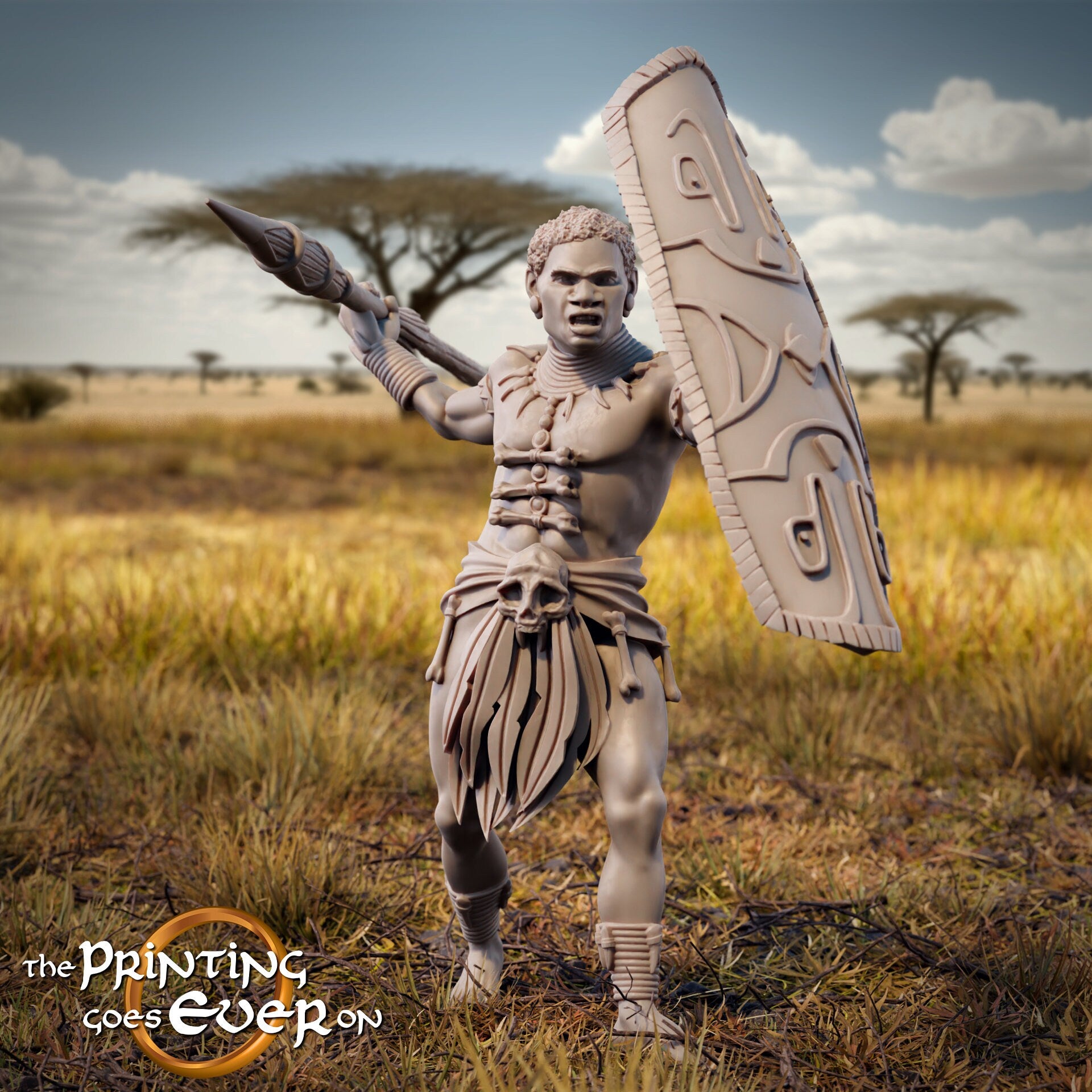 Tribal Warrior B (sculpted by Print Goes Ever On)