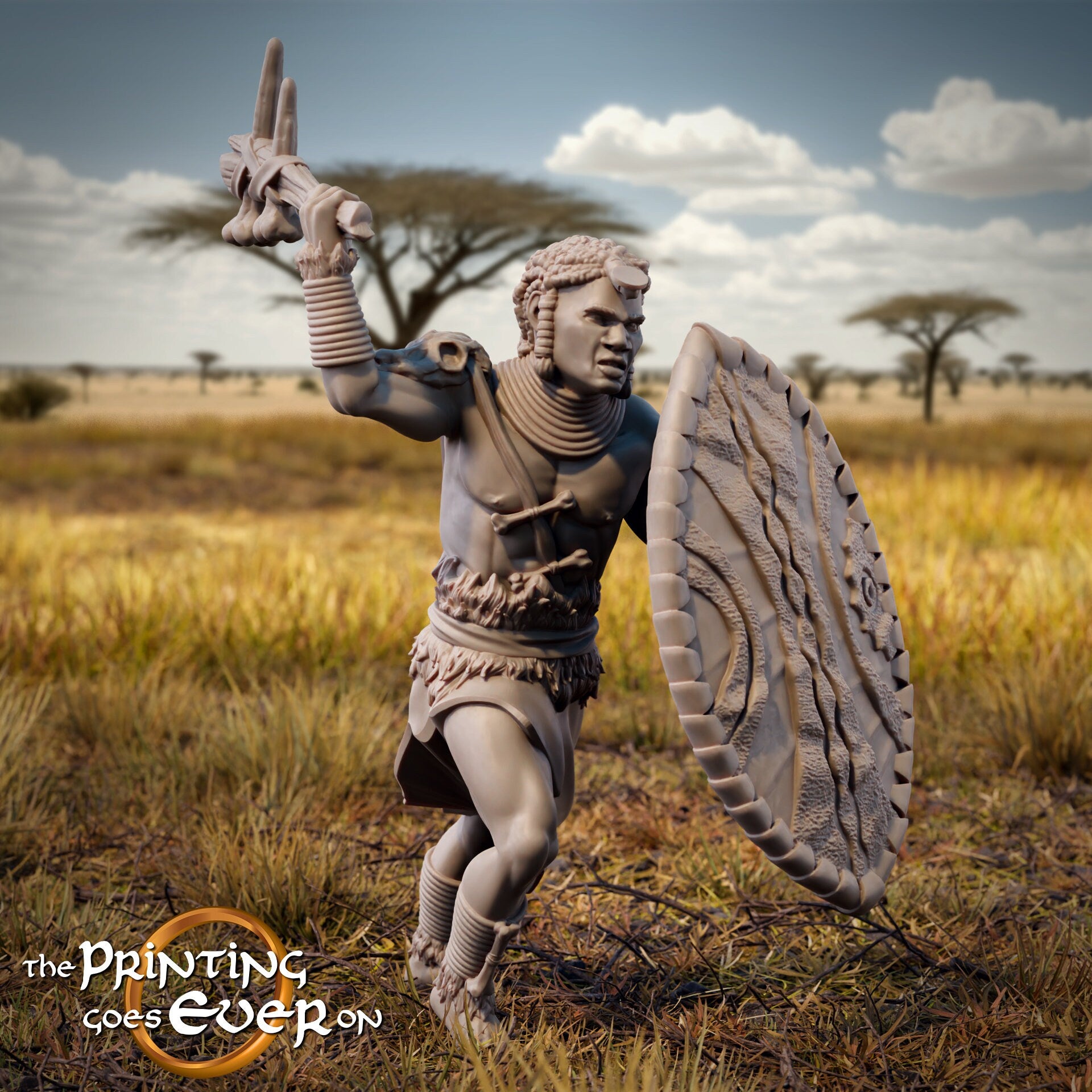 Tribal Warrior C (sculpted by Print Goes Ever On)